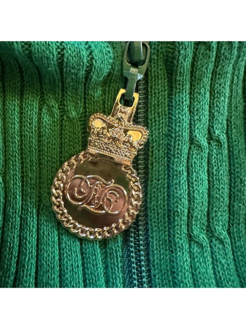 Fabulosity XL Vintage Y2K Green Ribbed Short-Sleeve Hoodie Sweater - Picture 6 of 6